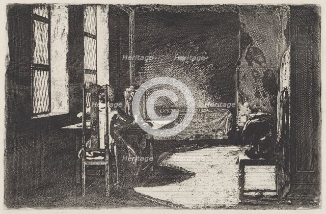 The Artist in His Mother's Room, Danzig, 1774. Creator: Daniel Nikolaus Chodowiecki.