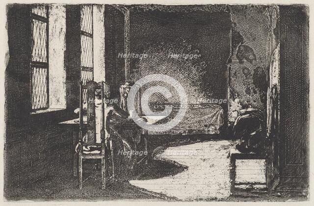 The Artist in His Mother's Room, Danzig, 1774. Creator: Daniel Nikolaus Chodowiecki.