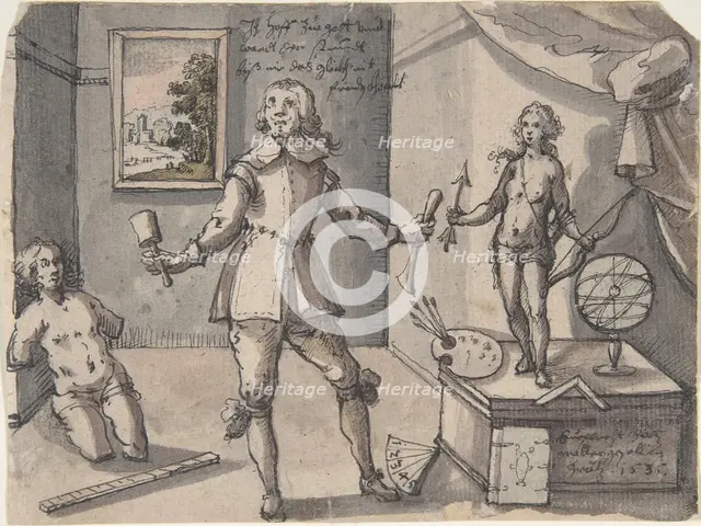 The Artist in His Studio, 1636. Creator: Ruprecht Bartz.