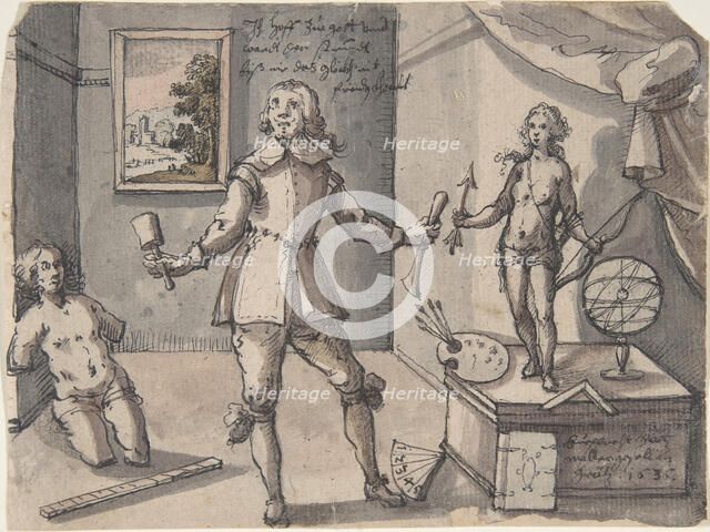 The Artist in His Studio, 1636. Creator: Ruprecht Bartz.