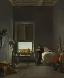 The Artist in His Room at the Villa Medici, Rome, 1817. Creator: Léon Cogniet (French, 1794-1880)