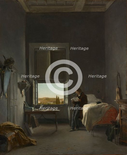 The Artist in His Room at the Villa Medici, Rome, 1817. Creator: Léon Cogniet (French, 1794-1880).