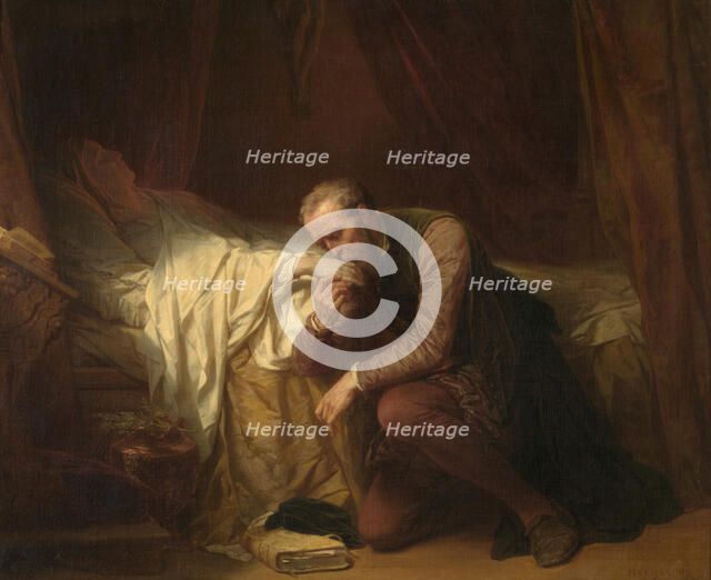 The Artist Michelangelo at the Deathbed of Vittoria Colonna, 1547, (1851). Creator: Nicaise de Keyser.