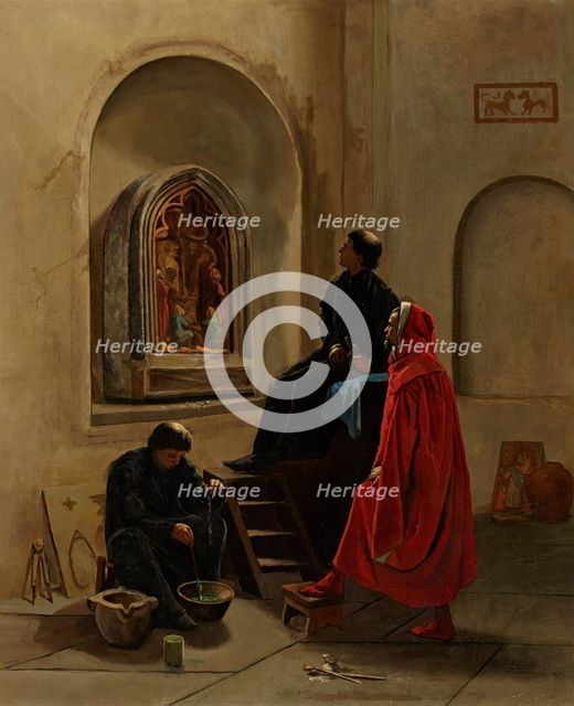 The Artist Paints the Church, 1870. Creator: Edwin Howland Blashfield.