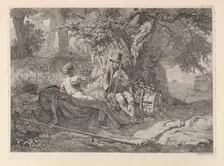 The Artist, Resting with his Guide, 1819. Creator: Johann Christian Erhard