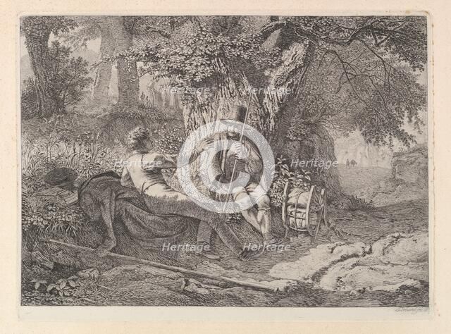 The Artist, Resting with his Guide, 1819. Creator: Johann Christian Erhard.