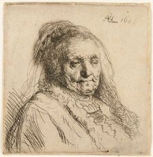 The artist's mother, head and bust, 1628. Creator: Rembrandt Harmensz van Rijn