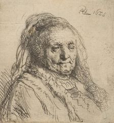 The Artist's Mother: Head and Bust, Three-Quarters Right, 1628., 1628. Creator: Rembrandt Harmensz van Rijn
