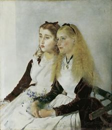 The artist's nieces, Elisabeth and Maja, 1873. Creator: Anton Romako