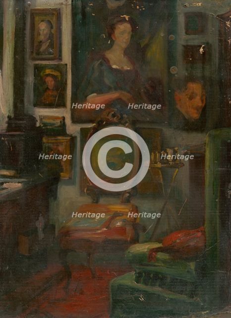 The Artist's Atelier, around 1940. Creator: Ludovit Pitthordt.