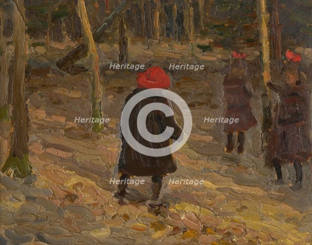 The artist's children in the park, c1930. Creator: Teodor Jozef Mousson.