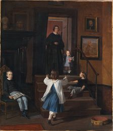 The Artist's Family;The Artist's Wife and Children in the Studio at Charlottenborg, 1861-1862. Creator: Wilhelm Marstrand