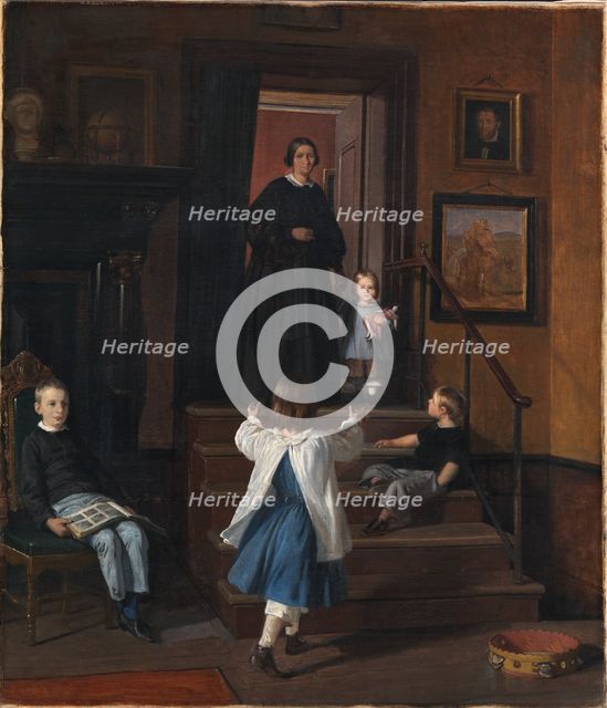 The Artist's Family;The Artist's Wife and Children in the Studio at Charlottenborg, 1861-1862. Creator: Wilhelm Marstrand.