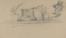 The Artist's Father and Objects on a Mantel [verso], 1877/1881. Creator: Paul Cezanne