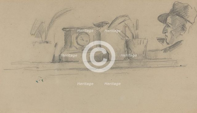The Artist's Father and Objects on a Mantel [verso], 1877/1881. Creator: Paul Cezanne.