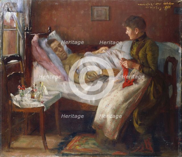 The Artist’s Father in his Sickbed, 1888. Creator: Lovis Corinth.