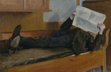 The Artist's Father, Reading a Newspaper, 1892. Creator: Albert Engstrom