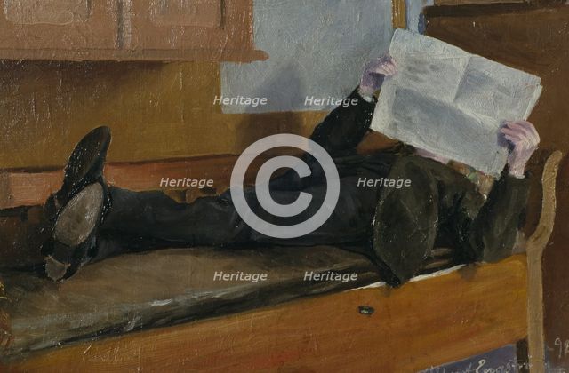 The Artist's Father, Reading a Newspaper, 1892. Creator: Albert Engstrom.