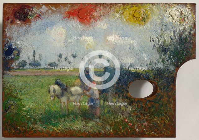 The Artist's Palette With A Landscape, c1878-80. Creator: Camille Pissarro.