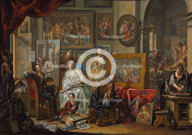 The Artist's Studio, 1740s-1750s. Creator: Johann Georg Platzer (Austrian, 1704-1761).