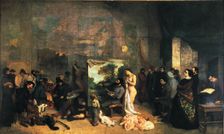 The Artist's Studio 1855, oil Painting by Gustave Courbet