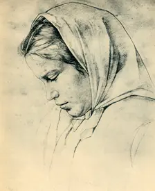 The artist's sister Agathe, 1866, (1943). Creator: Hans Thoma