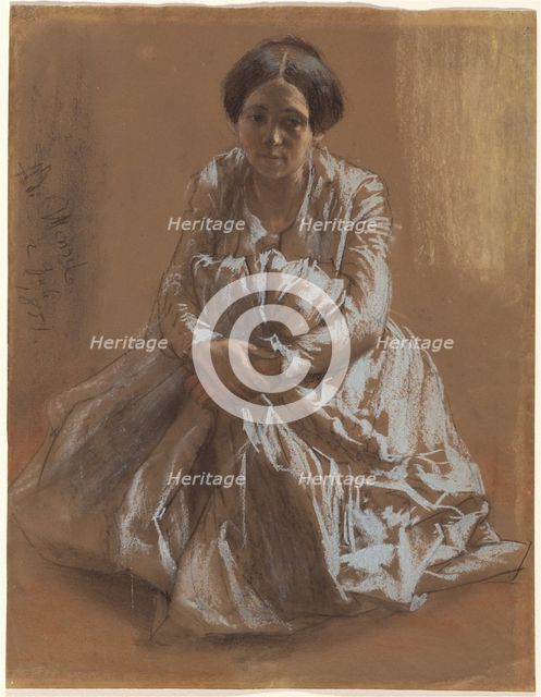The Artist's Sister Emilie, 1851. Creator: Adolph Menzel.