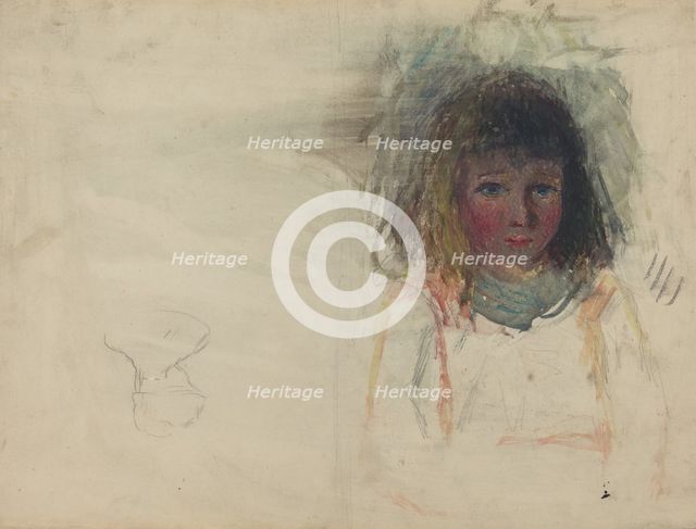 The Artist's Son Georges [verso], c. 1880. Creator: Camille Pissarro.