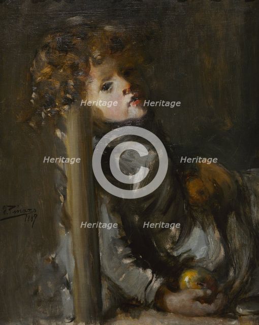 The Artist's Son, Ignacio, Seated, 1887.  Creator: Ignacio Pinazo Camarlench.