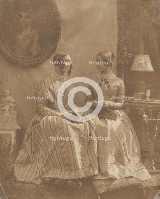 [The Artist's Wife and Daughter], 1846-49. Creator: Louis-Désiré Blanquart-Evrard.