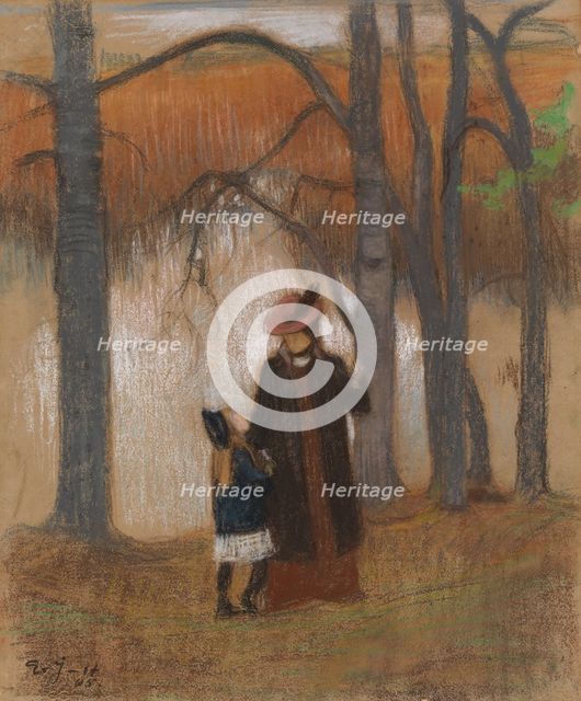 The Artist's Wife and Daughter, 1905. Creator: Eero Jarnefelt.