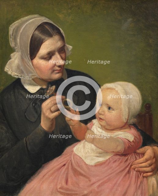 The Artist's Wife and Their Son Poul, mid-19th century. Creator: Wilhelm Marstrand.