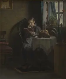 The Artist's Wife Reading, 1881. Creator: Michael Peter Ancher