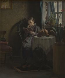 The Artist's Wife Reading, 1881. Creator: Michael Peter Ancher