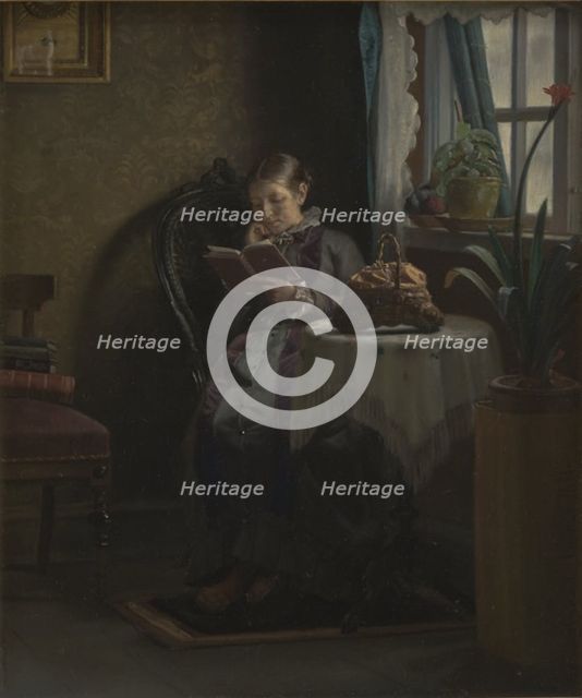 The Artist's Wife Reading, 1881. Creator: Michael Peter Ancher.