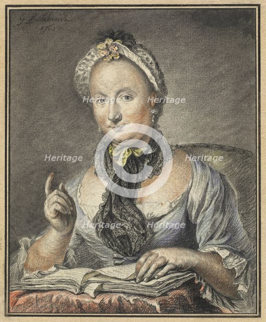 The Artist's Wife with a Book, 1752. Creator: Georg Friedrich Schmidt.