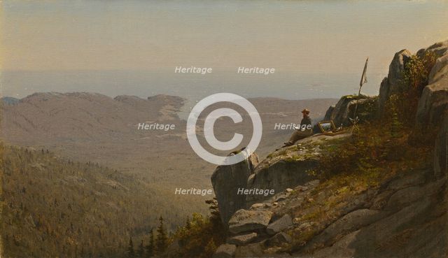 The Artist Sketching at Mount Desert, Maine, 1864-1865. Creator: Sanford Robinson Gifford.