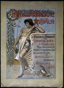 The Artistic Illustration, cover of the art magazine in its special issue XX anniversary, 1-1-1901. Creator: LLIMONA I BRUGUERA, Joan (1860 - 1926)
