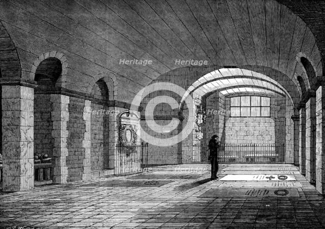 The Artists' Corner in the Crypt of St. Paul's: the grave of Landseer, 1873. Creator: Unknown.