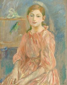 The Artist's Daughter with a Parakeet, 1890. Creator: Berthe Morisot