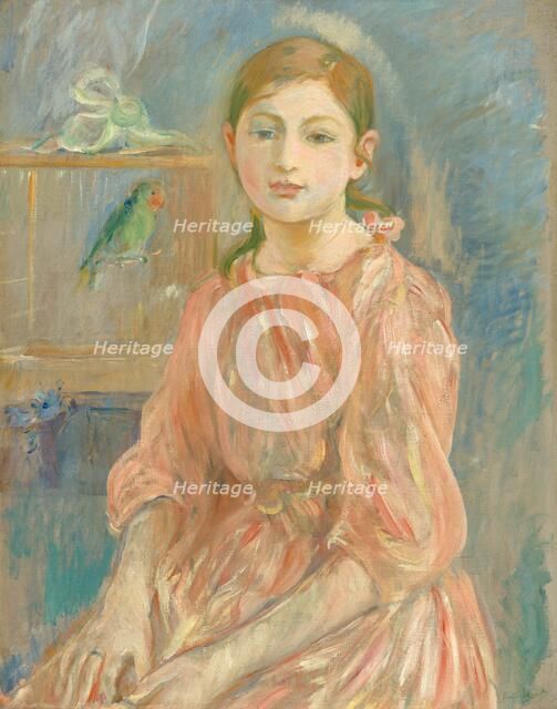 The Artist's Daughter with a Parakeet, 1890. Creator: Berthe Morisot.