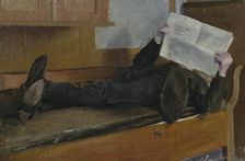 The Artist's Father, Reading a Newspaper, 1892. Creator: Albert Engstrom