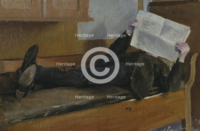 The Artist's Father, Reading a Newspaper, 1892. Creator: Albert Engstrom.