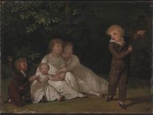 The Artist's Five Children in a garden. Study, 1801. Creator: Jens Juel
