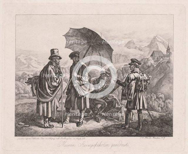 The Artists on Their Journey, 1819. Creator: Johann Adam Klein (German, 1792-1875).