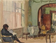 The Artist's Son Erik Edelfelt at Home Reading, 1898. Creator: Albert Edelfelt