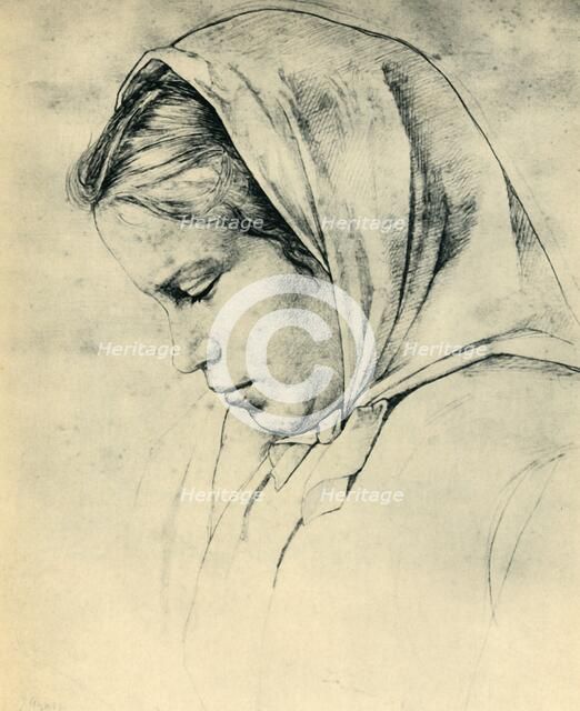 The artist's sister Agathe, 1866, (1943). Creator: Hans Thoma.