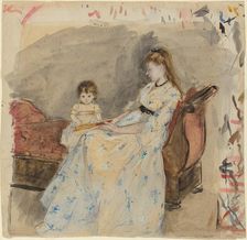The Artist's Sister, Edma, with Her Daughter, Jeanne, 1872. Creator: Berthe Morisot
