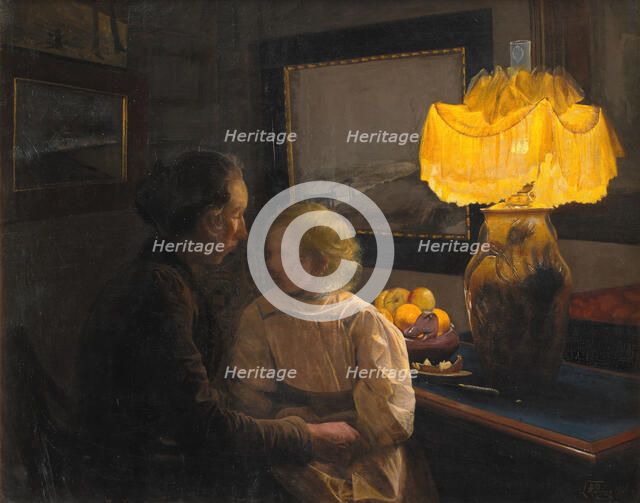 The Artist's Wife and Daughter, 1901. Creator: Laurits Andersen Ring.