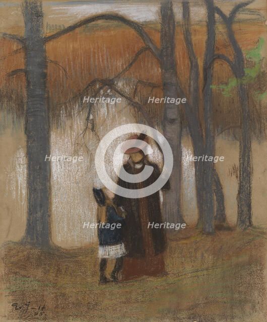 The Artist's Wife and Daughter, 1905. Creator: Eero Jarnefelt.